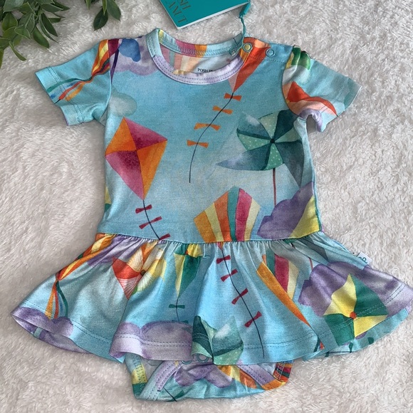 Posh Peanut Other - NWT Posh Peanut Ryder Bodysuit Twirl Dress 0-3M Kites